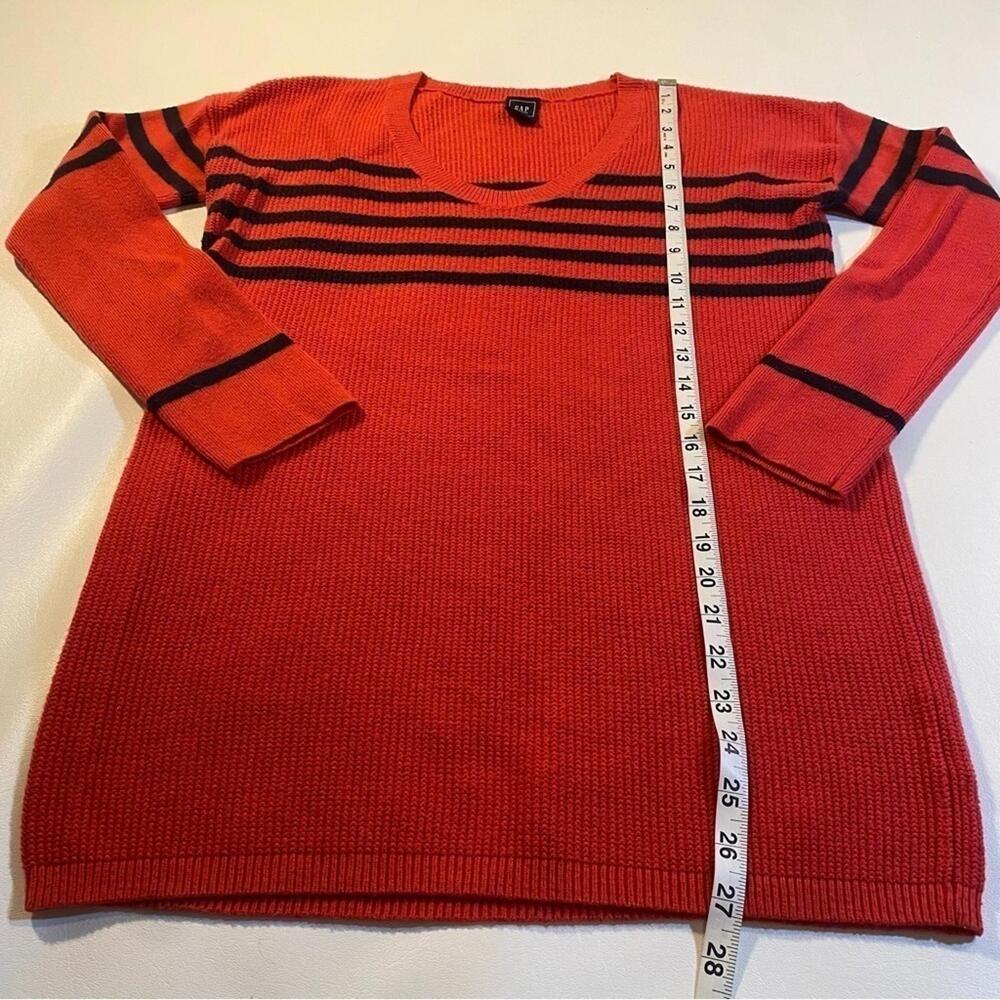 Gap Maternity Size M Pink Wool Blend Ribbed Sweater With Navy‎ Blue Stripes - Picture 4 of 6
